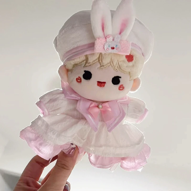 

New Handmade 2pc 15CM Doll Clothes Cute Sailor Suit Dress Hat Kpop Plush Dolls Outfit Toys Baby Doll's Accessories Cos Suit