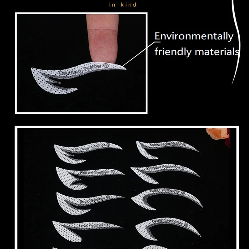 12pairs/24PCS Template To Delineate Eyes Eyeliner Stencil Mold Template Shaping Eyebrow Stencil Makeup Tool Stickers Card Brow