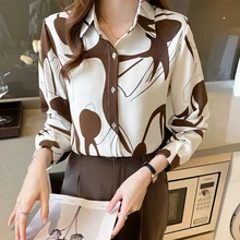 

Long-sleeved Chiffon Shirt Women's Spring 2022 Top Shirt Shirt Printing Chic Camisas Mujer Women Tops Dropshipping De Mujer