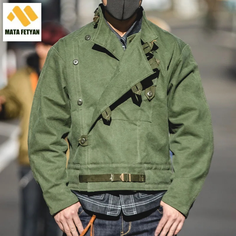 men winter Military Windbreaker Jacket Outdoor Camping Hiking Combat Sport Climbing Riding Cotton Wash Water Army Green Coat