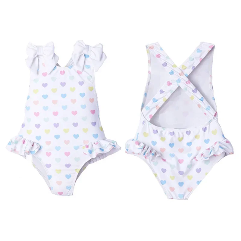 2023 Children\'s Swimsuits Fashion Lace One-pieces Swimwears Lovely Sunscreen Baby Girl Swimwear Swimsuit for Girls Bikinis Mayo