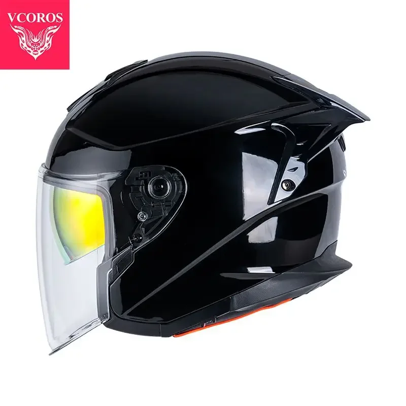 thumbnail image 1 of Casco de motocicleta italiano VCOROS Casco abierto de doble lente Casco de locomotora Cascos de moto de media cara Certificación ECE Casco de moto, 1 of 5