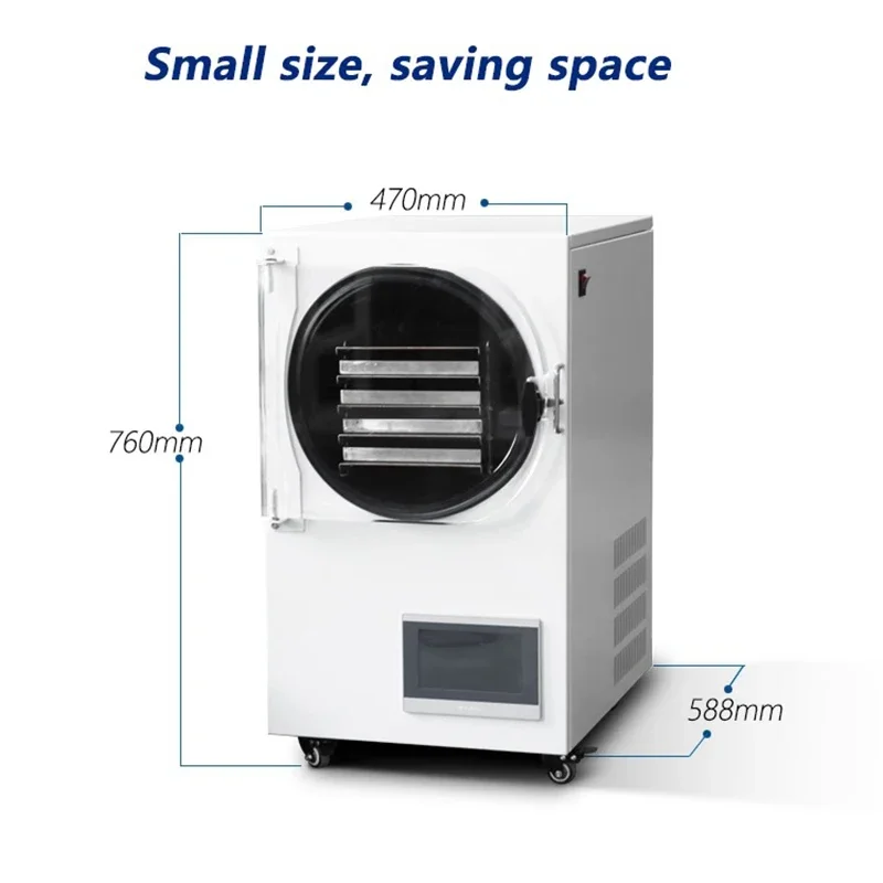 4-6kg/Batch Vacuum Fruit Freeze Drying Dried Machines For Candy Mini Vegetables Lyophilizer Food Freezer Dryer 5trays 4
