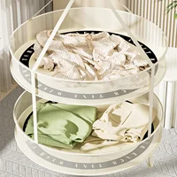 1/2 Layer Hanging Clothes Drying Basket Fine Mesh Fodable Underwear Baby Sweater Drying Rack Polyester Clothes Drying Net Rack 2