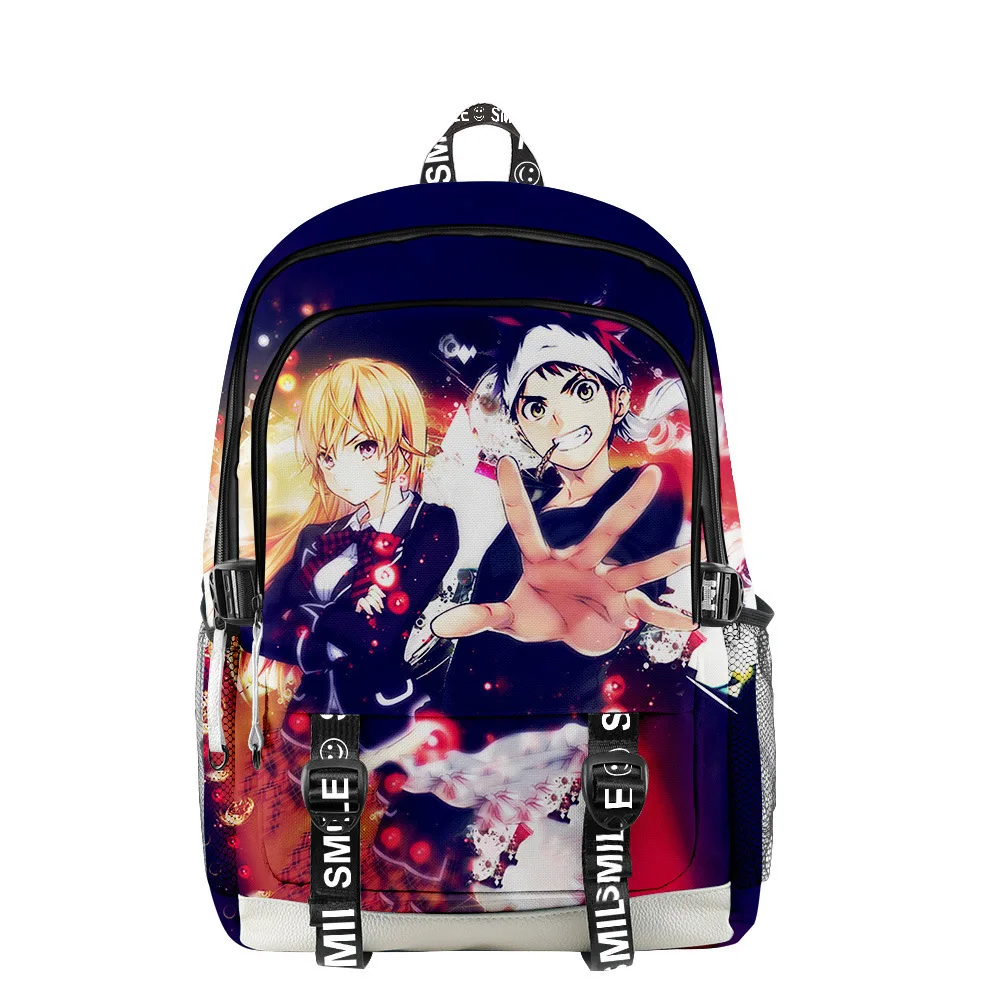 

Popular Food Wars Shokugeki No Soma 3D Print School Bags Unisex Oxford Waterproof Notebook multifunction Travel Backpacks
