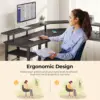 Rolanstar L Shaped Gaming Desk with LED Lights & Power Outlets, 56" Computer Desk with Full Monitor Stand & Storage Shelf, Corne 5