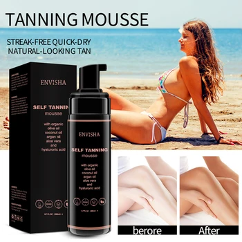 Advisha Body Skin Care Mousse autoabbronzante Spray Fast Face Tan Cream idratante Makeup Foundation Bronzer lozione nutriente