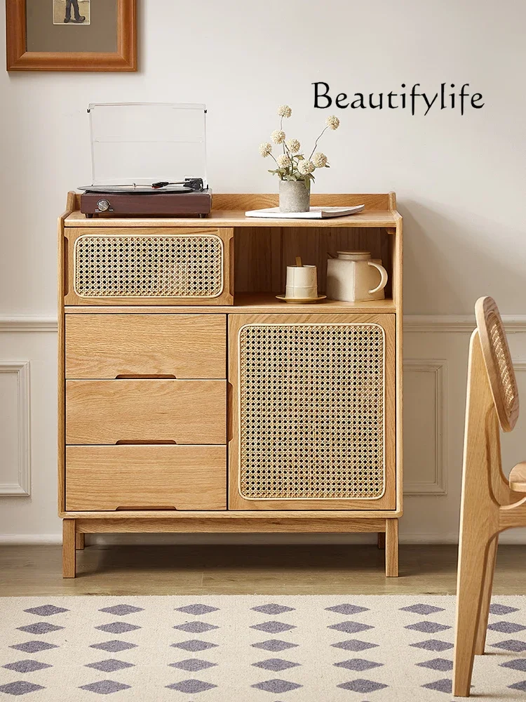 

American-Style Solid Wood Sideboard Cabinet Household Living Room Simple Storage Cabinet