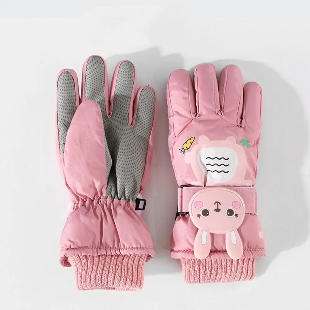 Thick Warm Children Ski Gloves Windproof Waterproof Long-sleeved