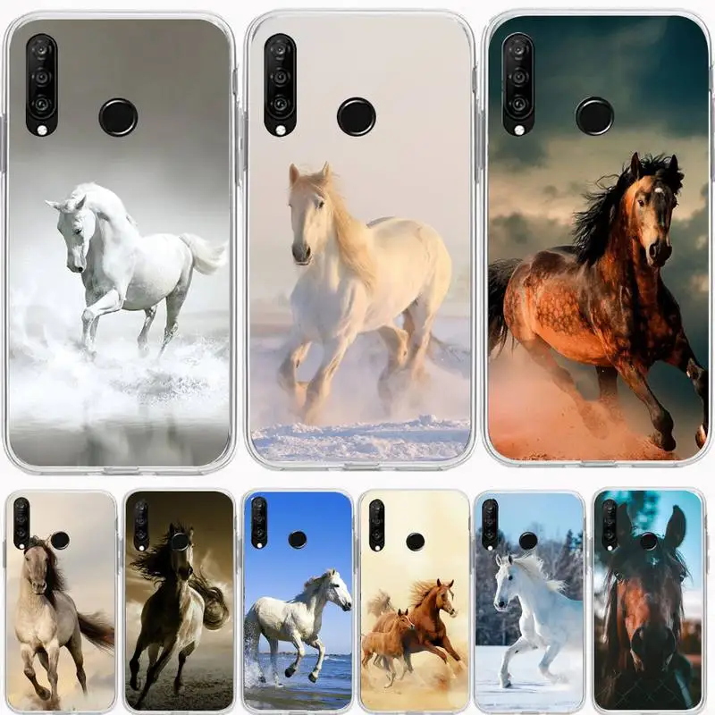Чехол для телефона Running Horse Huawei P20 P40 Lite P30 Pro P Smart 2019 Nova 3e 6 Se силиконовый прозрачный