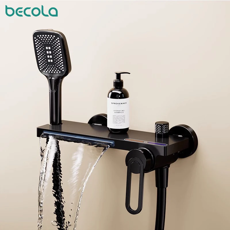 Copper High Flow Bathtub Dedicated Faucet Waterfall Style Water Outlet Shower Nozzle Bathroom shower head