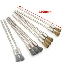 Pen Wire Brush 100mm With 3.0 Round Long Shank,Steel Cleaning End Brushes Rotary Tool Pen Wire Brush Rust Paint Removal ワイヤーブラシ 2