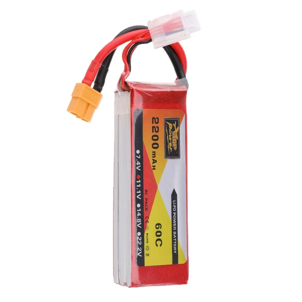 

ZOP Power 11,1 V 2200mAh 60C 3S Lipo Battery XT60 Plug для радиоуправляемого квадрокоптера