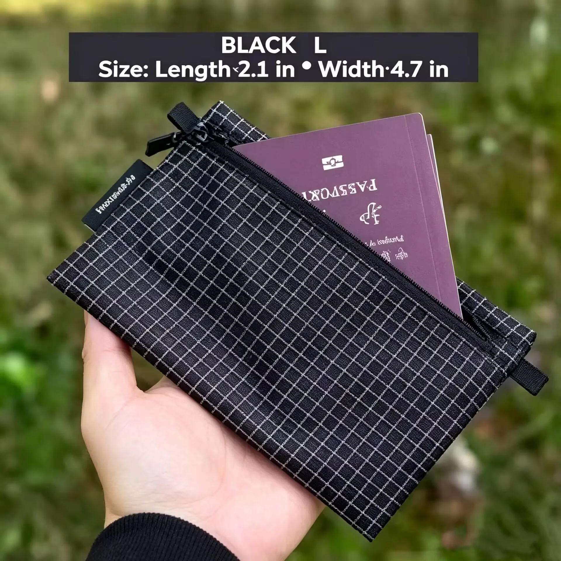 Compact Ultra Light Travel Passport Holder & Wallet with Zipper - Ideal
