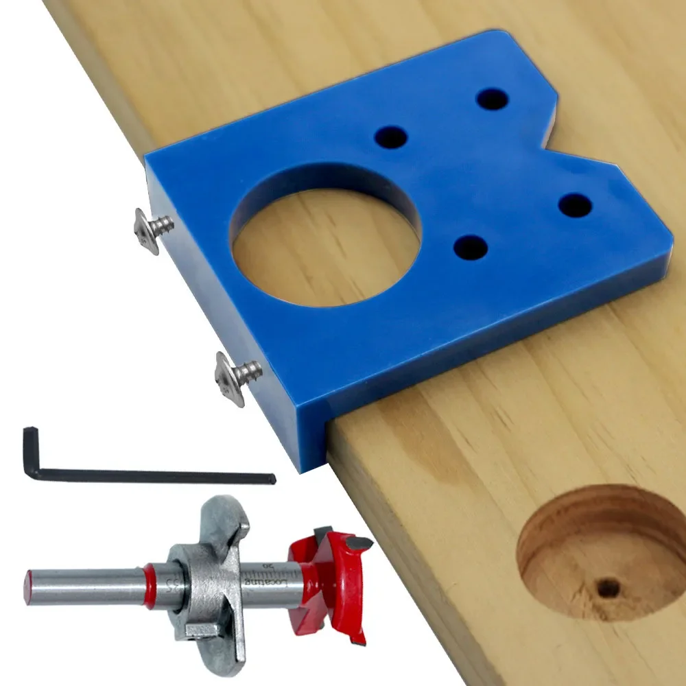 35mm Concealed Hinge Boring Jig Wood Furniture Door Cabinet Hinge Installation Tool Hole Drilling Guide for Carpentry ABS