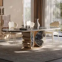Table à manger en marbre naturel sur mesure, toutes tailles, plusieurs options, imperméable, style nordique moderne, durable, meubles de salle à manger pour la maison 4