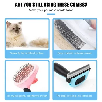 Dog Brush Self Cleaning Slicker Brush For Dogs Cats with Massage Particles Removes Loose Hair Pet Grooming Brush Pet Supplies 6