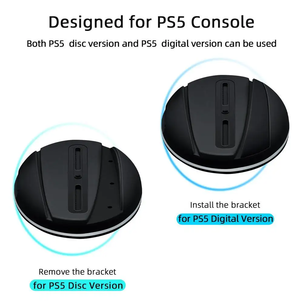 Rgb Led Vertical Lighting Base Holder Stand With Usb Hub Gamepad/keyboard Compatible For Ps5 Game Console Accessories