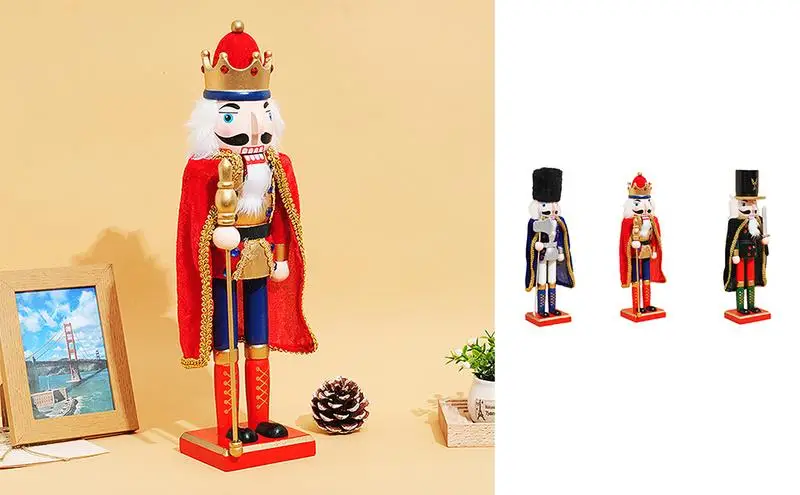 

14.96inch Wooden Nutcracker Puppet Figurine Soldier Model Christmas Ornaments Home Decor Christmas Party Gift for Christmas