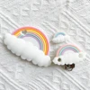 1/3/10Pcs Rainbow Silicone Bead/Teether/Clip Food Grade Pendants DIY Pacifier Chain Accessories Baby Teething Toys 4