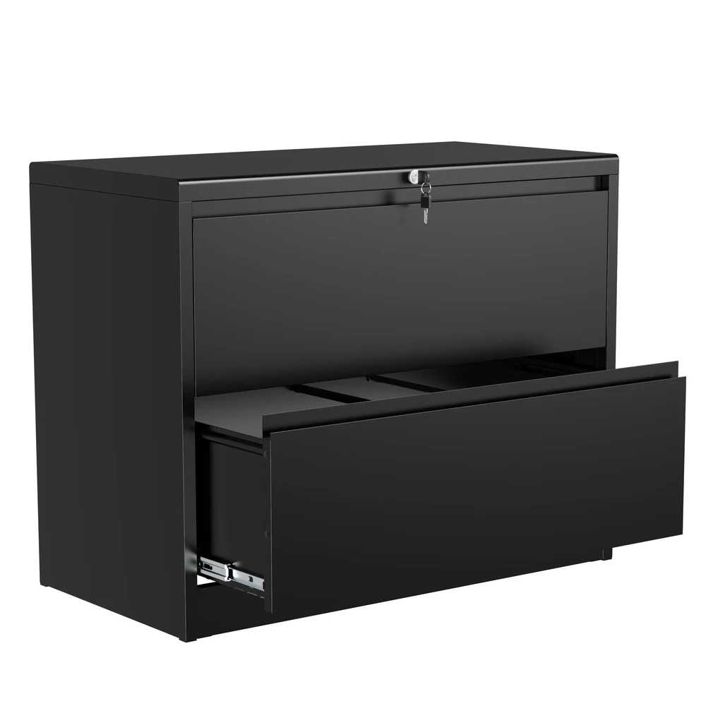 

Office Storage Filing Cabinet 2 Drawer Lateral Metal File Cabinet with Lock for Letter/Legal/F4/A4 Size