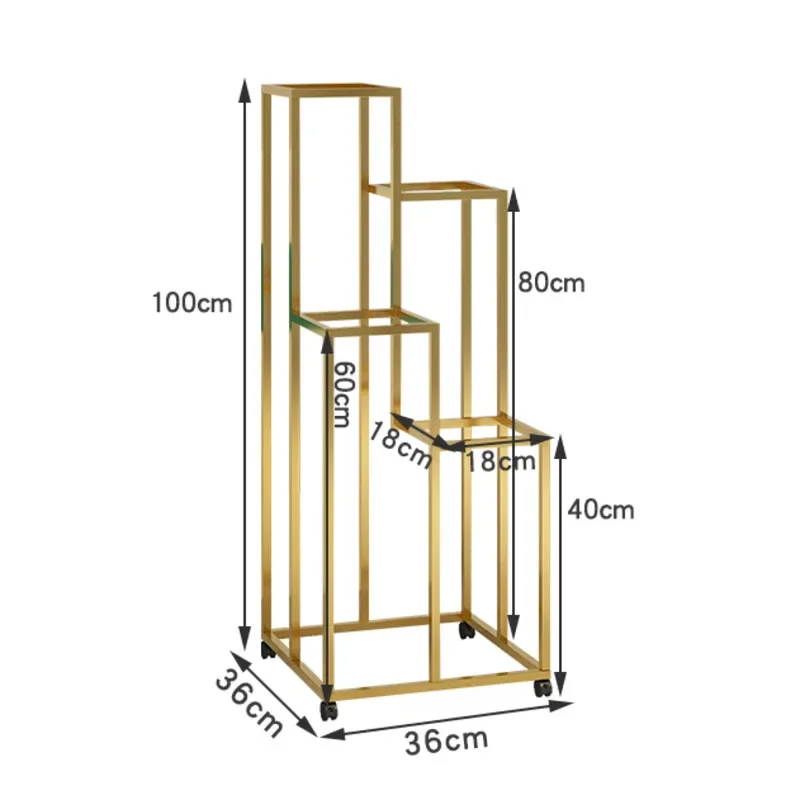 Nordic Multi-storey Mobile Iron Art Plant Stand Flower Shop Display Rack Home Living Room Balcony Pot Holder For Plants