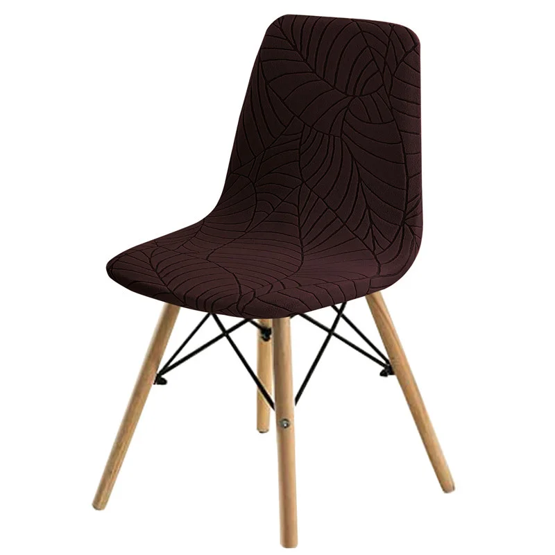 Elegant Stretch Shell Chair Covers with Leaf Design for Dining, Bar, Hotel, and Event Seating