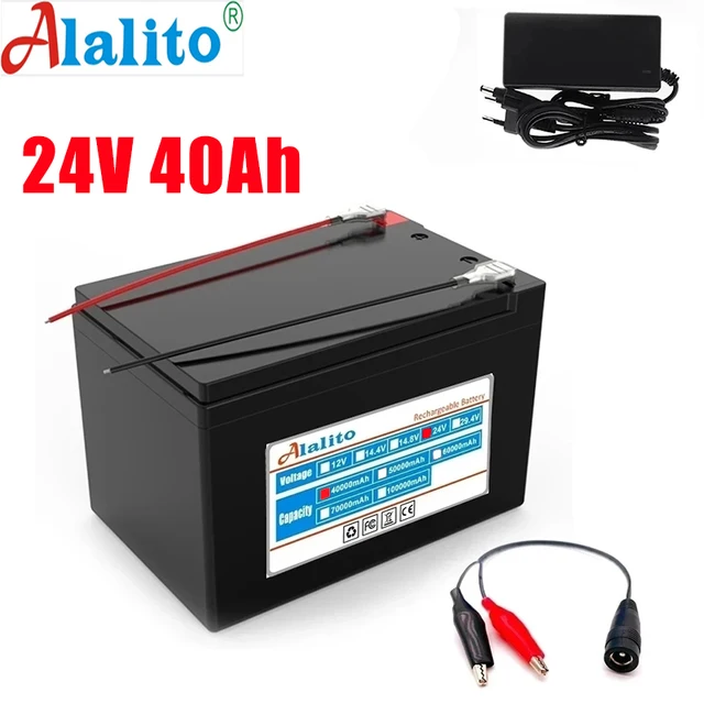 Alalito High Capacity 6s4p 24V 100Ah 18650 Battery Pack Lithium Ion Battery 25.2V 100000mAh