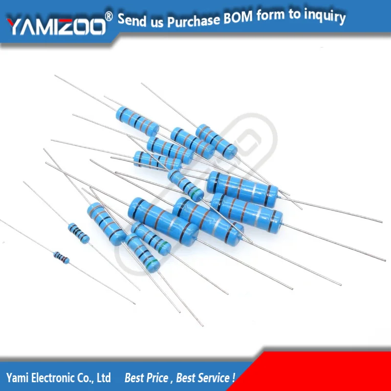 10pcs 1W Metal Film Resistor 0.1R ~ 2.2M 10R 22R 47R 100R 330R 1K 4.7K 10K 22K 47K 100K 330K 470K 1 2 10 22 47 100 330 1M ohm