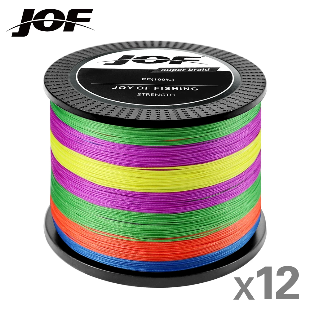 

JOF 12/9 Strands Fishing Line 300M/500/1000M Braided PE Strong Wire Multifilament Durable Sea Saltwater Japan Wire