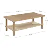 Rectangle Coffee Table with Storage 2-Tier Structure Solid Wood Legs Natural Seagrass Shelf Living Room Organization 3