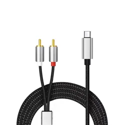 Universal USB - C/IOS to RCA Audio Adapter Cable for Amplified Sound Systems (C to 2RCA)