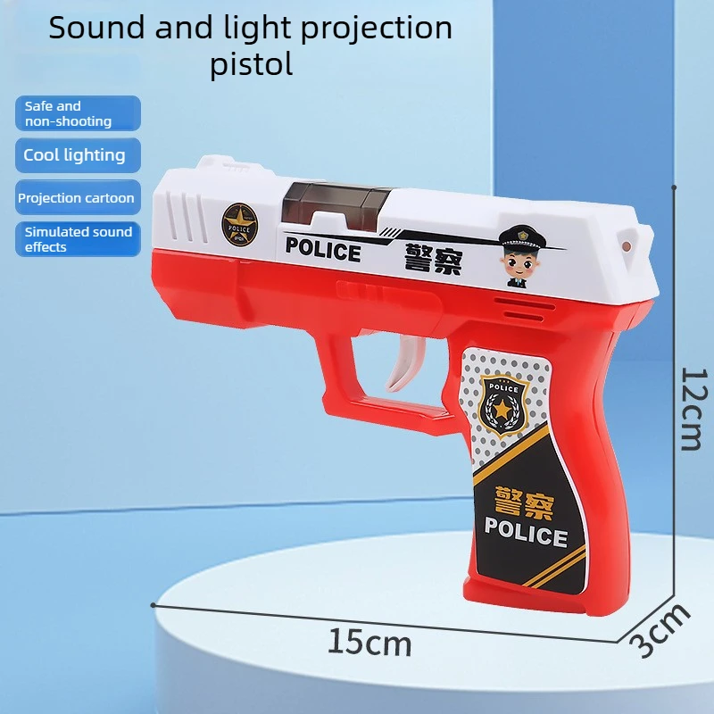 Kids Sound Light Music Children Pistol Toy Projected Non-firing Police Role Playing Props Toy Gun Gift for Boys
