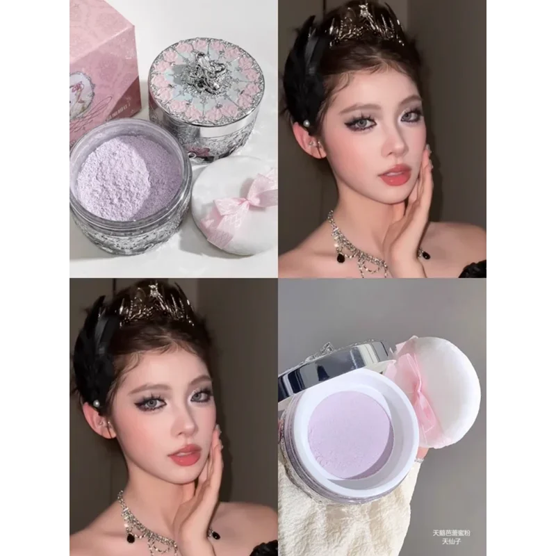 Flower Knows Swan Ballet Loose Powder Oil Control Long Lasting Matte Waterproof Sweatproof Korea Luxury Facial Makeup Cosmetics - Image 4