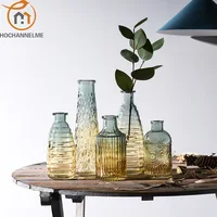 European Hipster Embossed Transparent Glass Vase Home Decoration Vases for Homes Flowers Wedding Decoratio 1