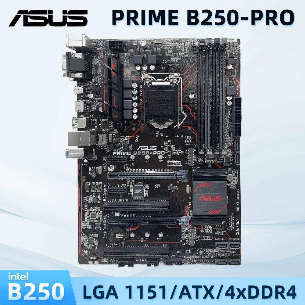 

ASUS PRIME B250-PRO ATX DDR4 Intel B250 Used Motherboard LGA 1151 Socket Supports Core i7 6700 7700 i5 6400 6500 i3 6100 63000