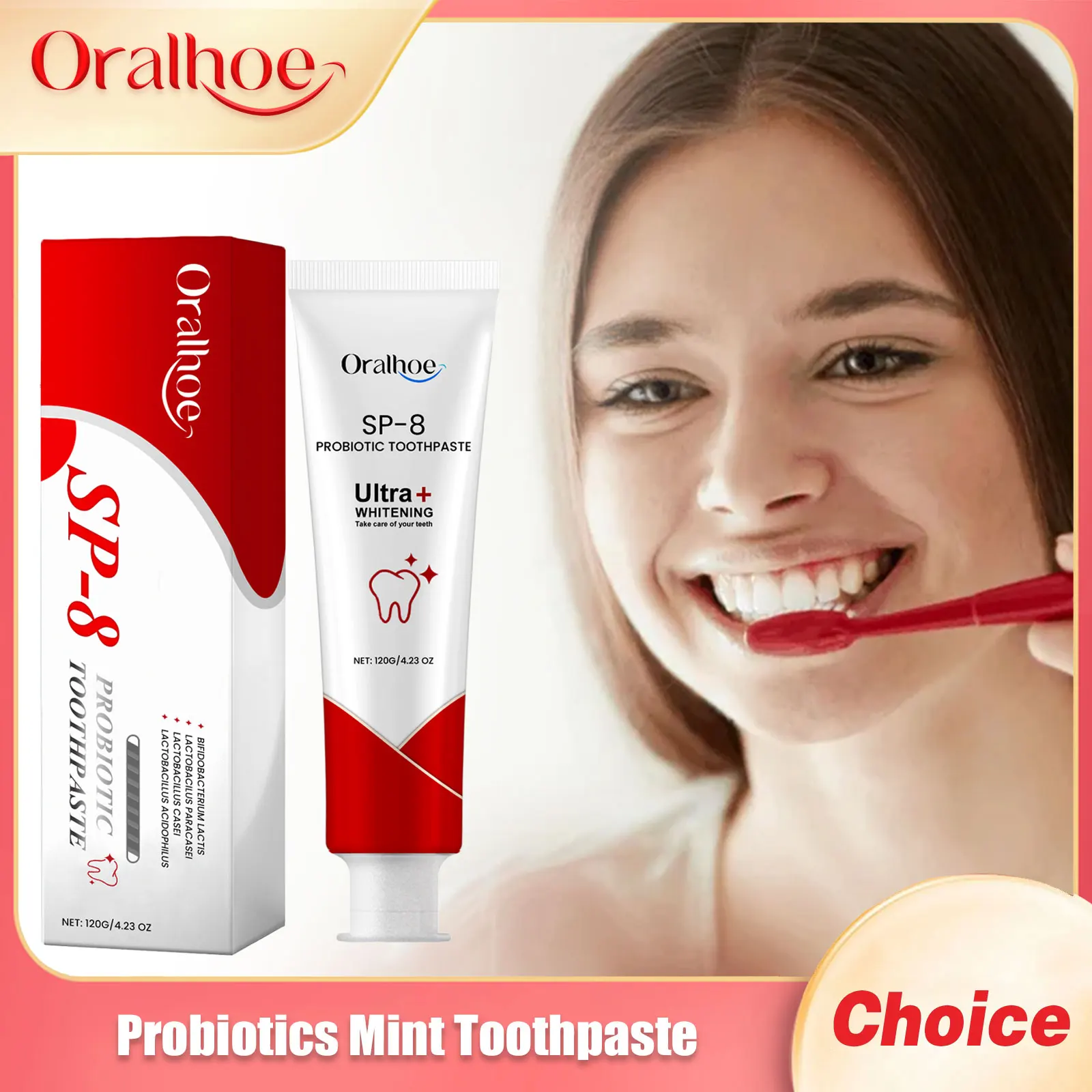 Sp-8 Probiotic Brightened Toothpaste Prevents Plaque Remove Stains Fresh Breath Deep Cleaning Tooth Whitening Product Oral Care teeth whitening product teeth health product