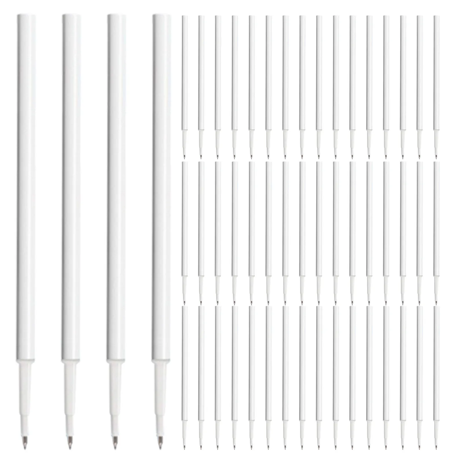 120Pcs 블랙 펜 리필 젤 잉크 0.5mm 파인 포인트 리필 가능 볼펜 교체용 사무실 학교 필기용 젤 잉크 펜 리필