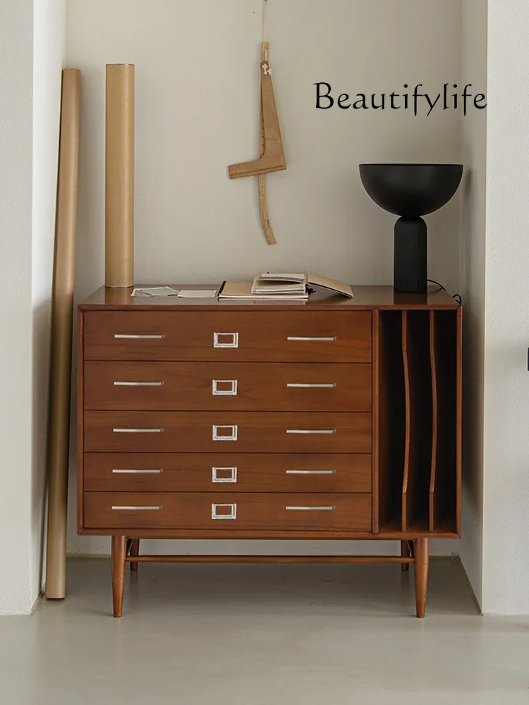 

American Retro Chest of Drawers Household Solid Wood Wall Storage Cabinet