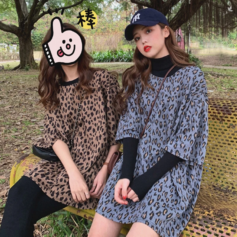 Maglietta Donna Con Stampa Leopardata E Zucca – Maniche Corte, Autunnale, Grigio 4, Taglia L - 5