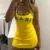 Y2K European and American Four Seasons New Product Women's Short sleeved Round Neck Casual Letter Printing Minimalist Dress