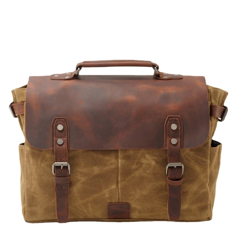 

Men's Bag official Canvas Shoulder Bag Large Capacity Multi-pocket Handbag Bolsa Feminina Sac Crossbody Bags