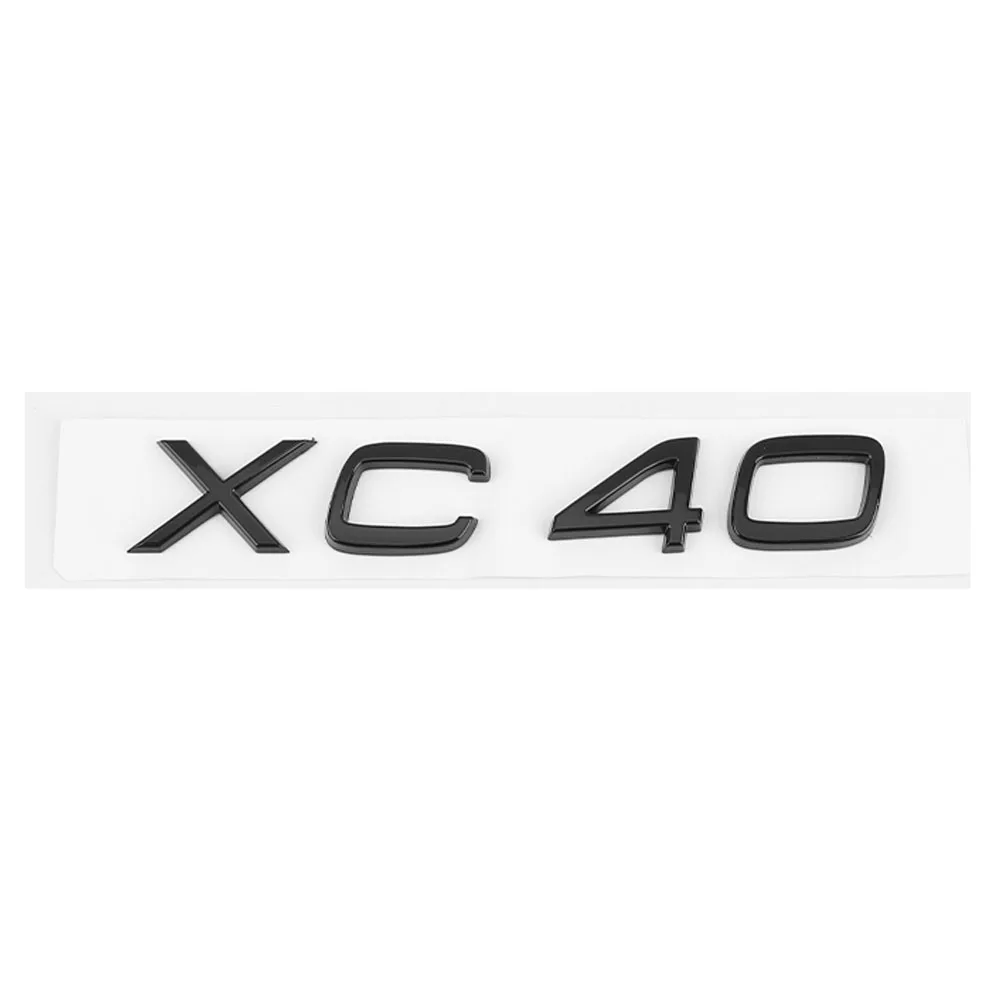 Car Xc40 Badge Metal Lettering Emblem Sticker Black Gloss Per Volvo