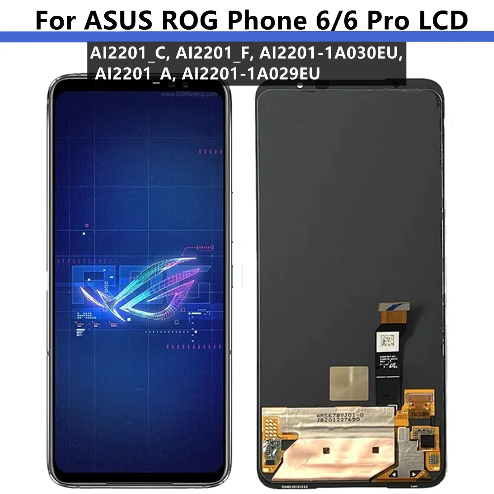 

6,78 "Оригинальный ЖК-экран для Asus ROG 6 Phone 6 Pro 6 Pro AI2201 _ C + сенсорная панель дигитайзер Рамка для ROG6 Pro AI2201_D