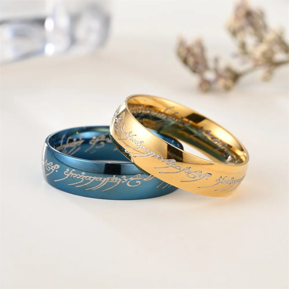 Stainless Steel Jewelry Ring Of Power Elf Bilbo Baggins Gollum Tolkien Letter Wizard Size 6-13 stainless steel ring