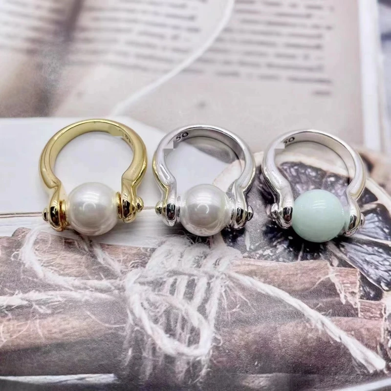 2023 UNode50 Hot Selling Spanish Fashion Creative Design Women's Pearl Ring Romantic Holiday Jewelry Gift Bag with Bag