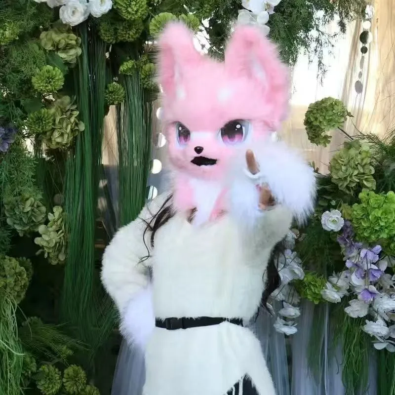 Fursuits Animal Head Costume Cat Furry Head Kigurumi Cute Dog Costume Halloween Cosplay Performance Props Kids gift
