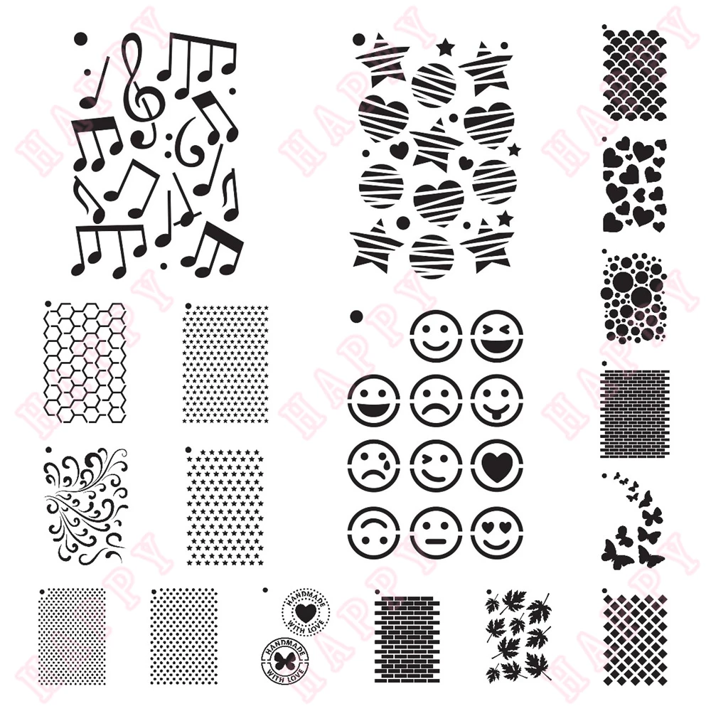 18 Pieces of 3x4 Inch Mini Stencils Tag Envelope Lace Edge Diary Scrapbook Embossing Template Diy Greet Card Mould 2022 Arrival