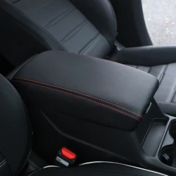 Premium Leather Center Console Armrest Box Cover Trim - 2023 - 2024 CRV (Black red line)