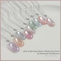 MIANEL 2026 Vernis Gel Effet Œil de Chat Crème Transparent Glacé Perles de Verre Satinées Poudre Magnétique Fine Blanc Porcelaine Nail Art 2